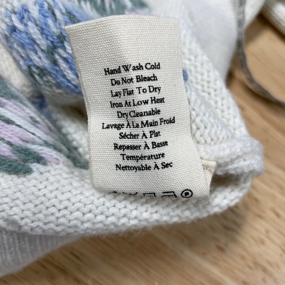 LOVESHACKFANCY Boscom Cardigan Floral Jacquard Knit Sweater Size XL 0071 - Picture 12 of 13